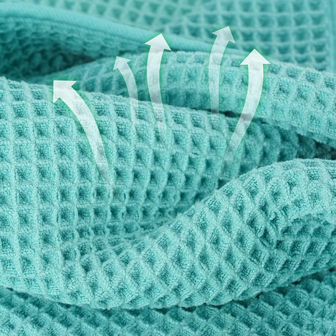 MICROFI New Microfiber Waffle Bath Towels, 2 Pieces, Oversized, Soft, Absorbent, Fast Drying, Lint Free 430 GSM (30''x60''/76cm x 152cm)