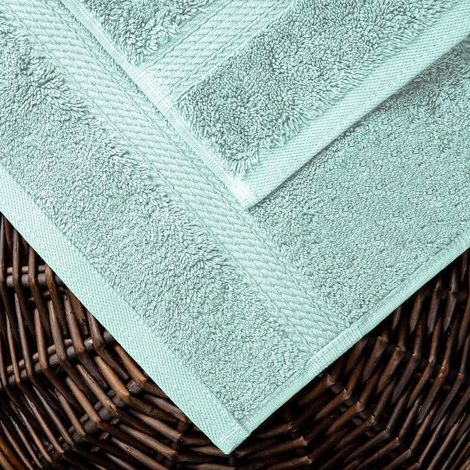 SUPERIOR Egyptian Cotton Ultra Plush & Absorbent, 10 Piece Set, Sea Foam | Quick Dry, Soft Luxury Towel Set, Bath Essentials, Guest Bath, Spa, 2 Bath, 4 Hand, 4 Face Towels, Madeline Towels