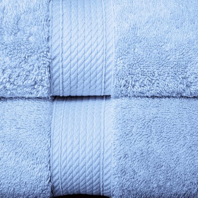 SUPERIOR Egyptian Cotton Ultra Plush & Absorbent, 10 Piece Set, Light Blue | Quick Dry, Soft Luxury Towel Set, Bath Essentials, Guest Bath, Spa, 2 Bath, 4 Hand, 4 Face Towels, Madeline Towels