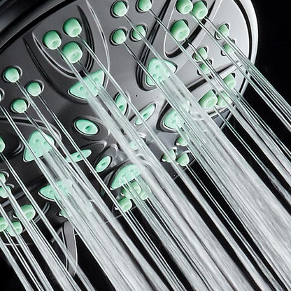 AquaDance Antimicrobial – Anti-Clog High-Pressure 6-Setting Hand Shower with Microban Nozzle Protection from Growth of Mold, Mildew & Bacteria for Stronger Shower! 3 Jet Color Choices – 4" Coral Green