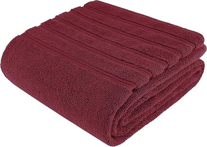 American Soft Linen 35x70 Jumbo Large Bath Towel, 600 GSM 100% Cotton Turkish Bath Sheet, Oversized Luxury Bath Towel for Bathroom Beach and Pool, Bordeaux