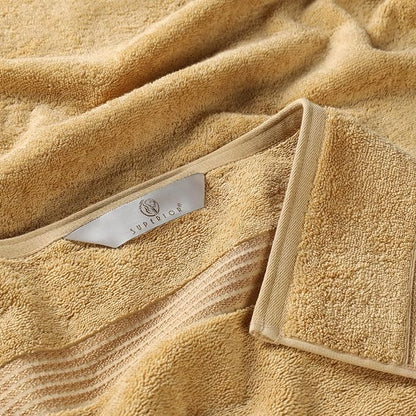 Superior Egyptian Cotton Bath Towel Set, Home Bathroom Towels, Master, Guest Bath, Decor Essentials, Quick Dry, Absorbent, Large Body Towels, Spa, Hotel, Resort, Adult, Kids, Set of 2, Gold