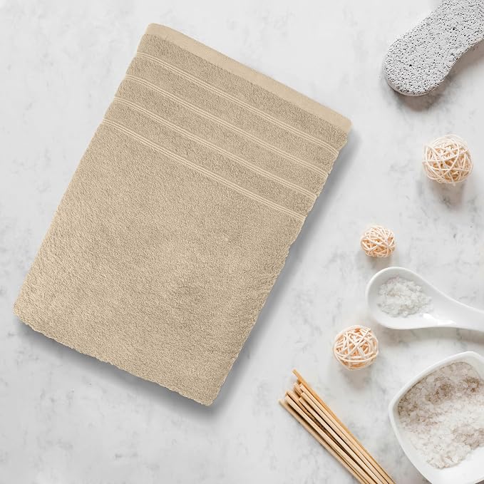 Avalon Towels Bath Towels Set of 4, Size 30 x 60 Inches - 60% Cotton, 40% Viscose Made from Bamboo, Soft and Absorbent, Thin and Quick Drying, Lightweight, Perfect for Daily Use