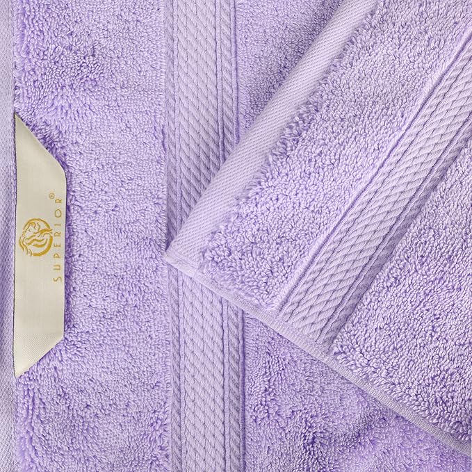 SUPERIOR Egyptian Cotton Pile Heavyweight Bath Sheet, 2 Piece Set, Purple | Highly Absorbent, Ultra Soft Luxury 800 GSM Towel Set for Bathroom, Shower, Hotel Essentials Oversize Plush Madeline Towels