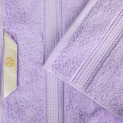 SUPERIOR Egyptian Cotton Pile Heavyweight Bath Sheet, 2 Piece Set, Purple | Highly Absorbent, Ultra Soft Luxury 800 GSM Towel Set for Bathroom, Shower, Hotel Essentials Oversize Plush Madeline Towels