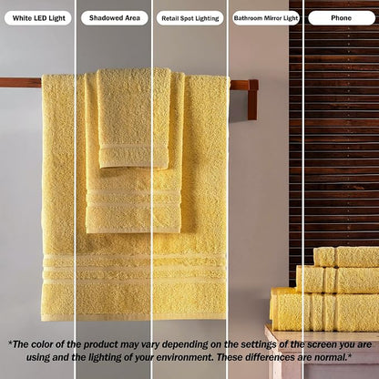 Hawmam Linen Jumbo Large Bath Sheets Towels 2 Pack Soft and Absorbent, Premium Quality 100% Cotton Towels (Yellow, Bath Sheet)
