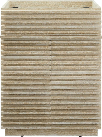 Modway Render Faux Travertine Slatted Bathroom Cabinet in Travertine