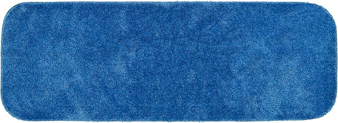Garland Rug Traditional Nylon Washable Electric Blue 22" X 60" Bath Rug - Soft, Absorbent, and Stylish for Your Bathroom