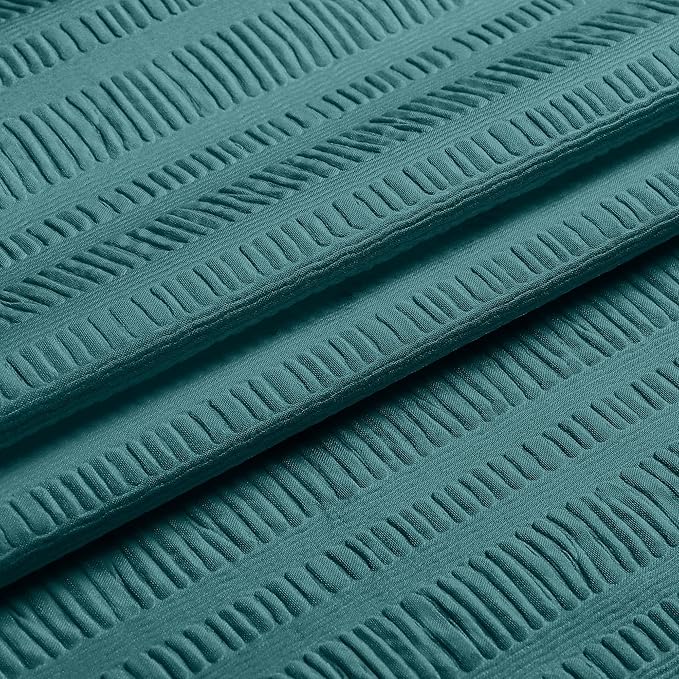 Aiyufeng Turquoise Shower Curtain for Bathroom, Embossed Textured Fabric Shower Curtain for Bathroom - Soft Cloth & Hotel Spa, Machine Washable, 36X72, Turquoise