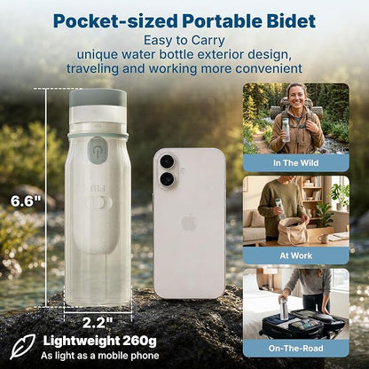 FBJ Portable Bidet,Rechargeable Bidet for Travel,Electric Peri Bottle High Pressure Handheld Sprayer with 3 Spray Modes,IPX7 Waterproof Travel Bidet for Women,Men,Postpartum,Personal Hygiene