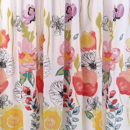 Greenland Home Fashions Fabric Sensations Shower Curtain, Stylish Bathroom Decor, Machine Washable, 72 inches x 72 inches, Watercolor Dream White