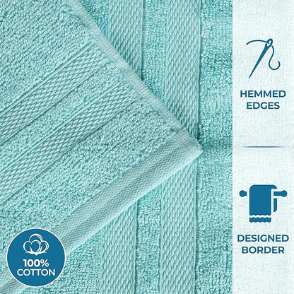 Superior Ultra-Soft 3-Piece Cotton Bath Sheet Set, Perfect for Bathroom Decor, Shower, Spa, Gym, Guest Room, Home Essentials, Daily Use, Soft, Absorbent, Oversized Body Towels - Cyan
