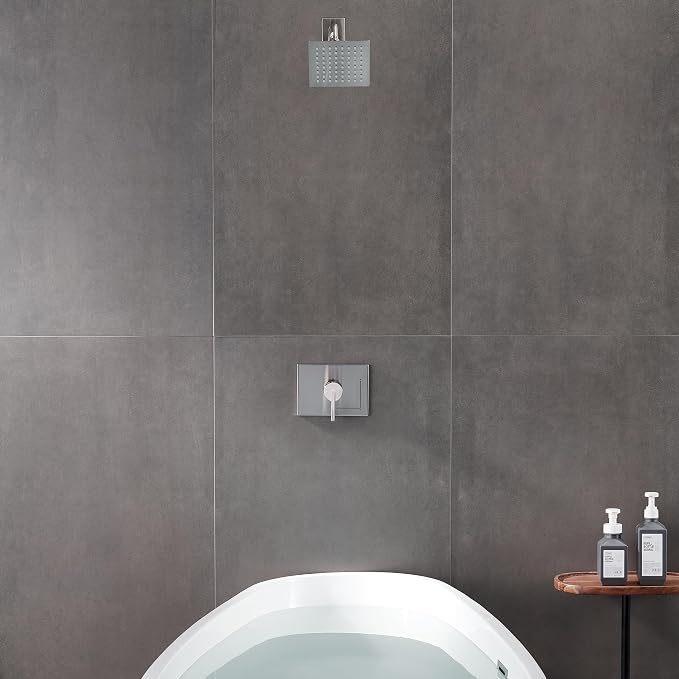 SOOOHOT Shower Kit, Shower Faucet Set with 6-Inch Rain Shower Head, Single-Handle Shower Trim Kit, Brushed Nickel （Valve Included)