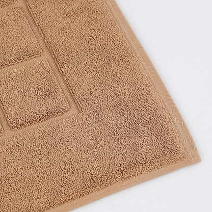 Superior 100% Cotton Bathmat Set, Bath Mats, Bathroom Decor, Shower, Bathtub Essentials, Home Accessories, Small Washable Rug, No Backing, Heavyweight, Nora Collection, Set of 2, 22" x 35", Toast
