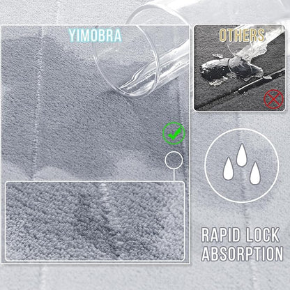 Yimobra Bathroom Runner Rugs 72"x24" Non Slip Washable Memory Foam Bath Mat, Super Soft Water Absorbent Hallway Carpet for Vanity Tub Shower, Silver