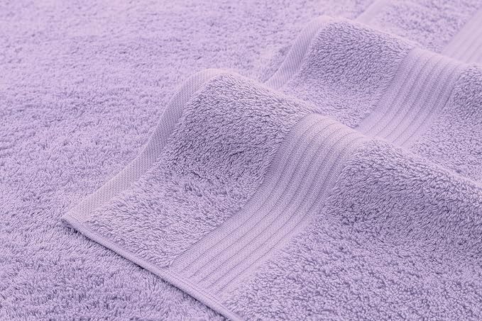American Veteran Towel, 100% Cotton Turkish Bath Towels for Bathroom 4 Pack, 27x54 Extra Large Premium Soft Drying Bathroom Towels, Lilac