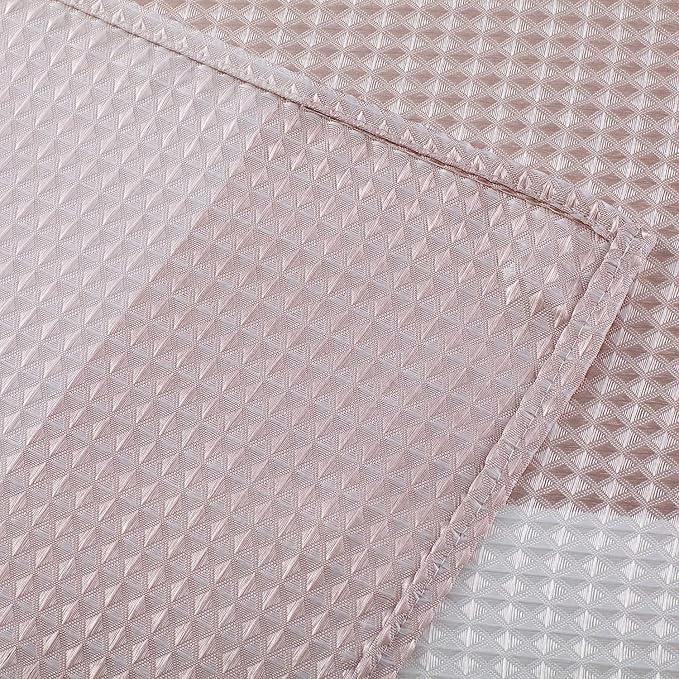 Dainty Home Ombre Waffle Weave Shower Curtain (Blush with 12 Hooks)