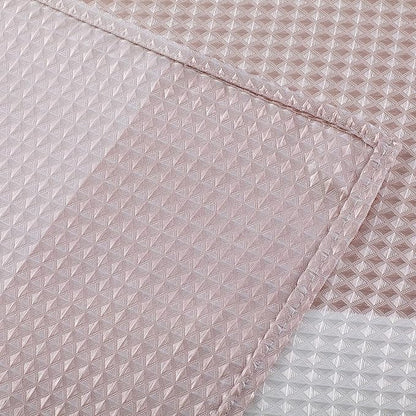 Dainty Home Ombre Waffle Weave Shower Curtain (Blush with 12 Hooks)
