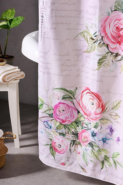 Maison d' Hermine Shower Curtain 100% Cotton One Panel 70"x72" Washable Fabric Shower Curtains for Bathroom, Easy Hanging with 12 Button Holes - Home Hotel Spa Easter Gifts (Champ De Mars)