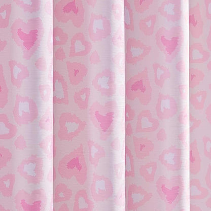 Betsey Johnson - Shower Curtain Set, Printed Polyester Curtain with Shower Liner & 12 Pack Curtain Hooks, Animal Print Design, Machine Washable, 72" x 72" (Pink)