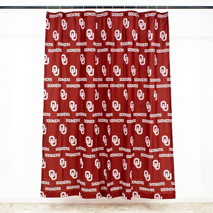 Everything Comfy Oklahoma Sooners Bright and Colorful Shower Curtain Cover 70" x 72"