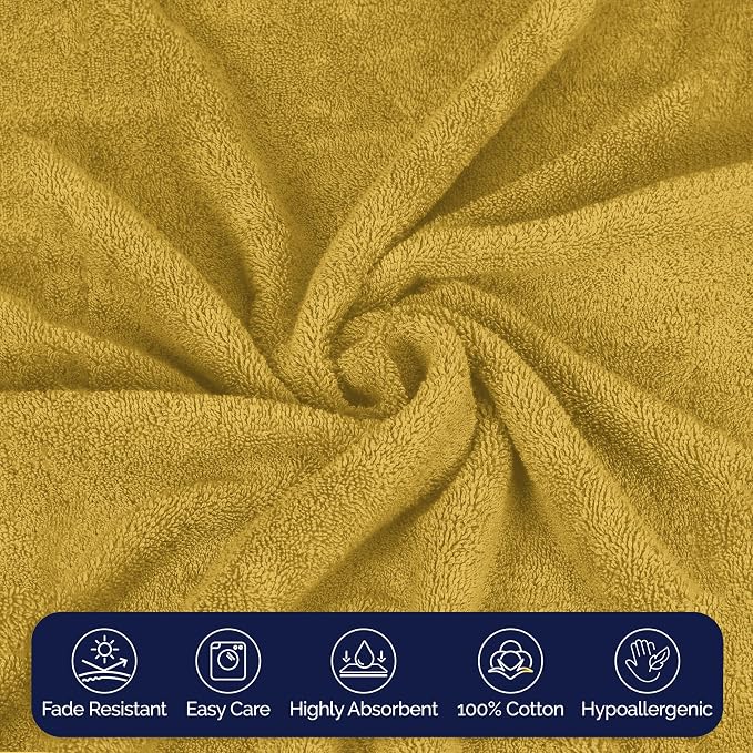 Elegant Comfort Premium Turkish Cotton 1 Piece Jumbo Bath Towel - 35 x 70 inch, Luxurious Hotel Spa Quality 100% Turkish Cotton Large Bath Towel - Highly Absorbent - Soft Bathroom Towel, Gold