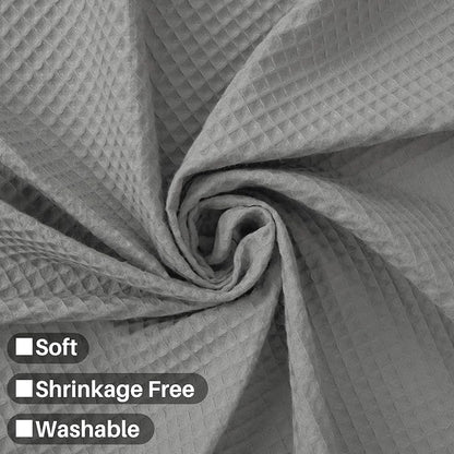 Barossa Design Long Shower Curtain 78" Height - Honeycomb Waffle Weave & Cotton Blend, Hotel Luxury & Spa, Heavy Weight Fabric, Washable - Lake Wanaka Gray, 72x78