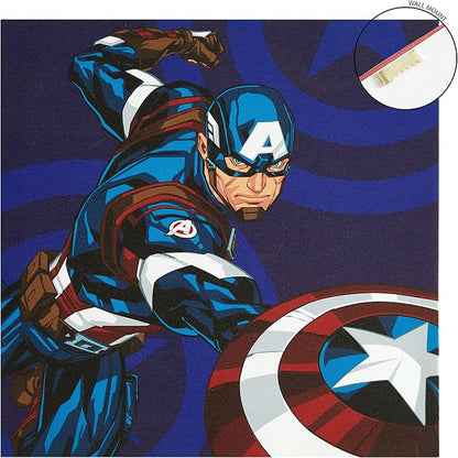 Marvel Avengers Canvas Wall Art – 4-Pack Kids Room Décor, Each Piece 11"x11", Colorful Superhero Wall Hanging for Bedroom, Playroom, or Nursery