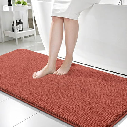OLANLY Memory Foam Bathroom Runner Rugs 59x24, Long Mats, Rustic Terracotta | Soft Quick Dry Bath Rugs, Non-Slip, Absorbent Machine Washable Mat for Bathroom Floor, Tub and Shower, Home Decor Accessories