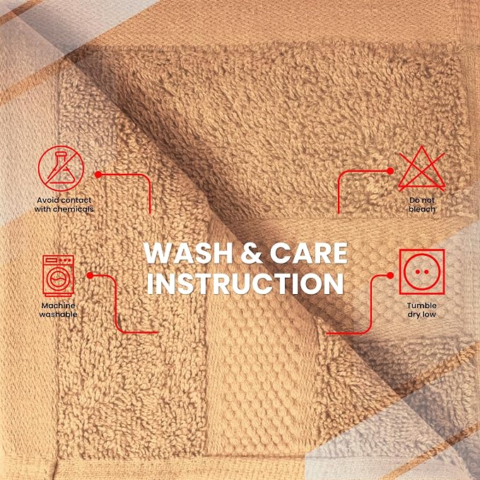 Infinitee Xclusives 100% Cotton Luxury Wash Cloths for Showering - 12 Pack | Washcloths [13x13] - Soft and Absorbent Face Towels for Bathroom Wash Clothes - Gym, Spa & Hotel Use