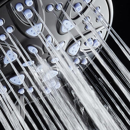 AquaDance Antimicrobial – Anti-Clog High-Pressure 6-Setting Shower Head with Microban Nozzle Protection from Growth of Mold, Mildew & Bacteria for Stronger Shower! 4" Sunset Blue