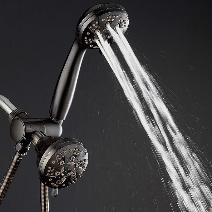 AquaDance Oil Rubbed Bronze High Pressure 3-Way 48-Setting Rain/Handheld Shower Head Combo – Angle Adjustable, Anti-Clog Jets, Tool-Free Installation-USA Standard Certified/Top U.S. Brand | Enjoy Two 6-Setting Rain & Hand Showerheads Separately or Toge...
