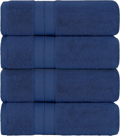 Modern Threads 4-Pack SpunLoft Bath Towel Navy 30x54