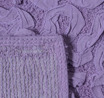 Home Weavers Bell Flower Collection 100% Cotton Tufted Bath Rugs, Extra Soft and Absorbent Bath Rugs, Non-Slip Bath Mats, Machine Washable, Bath Mats for Bathroom Floor, 17"x24" Rectangle, Purple