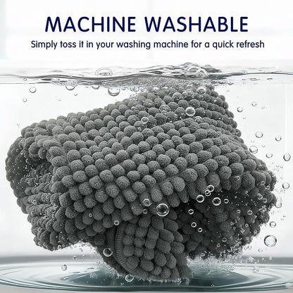 SUBRTEX Bathroom Rugs, 20" x 32" Chenille Bath Rug Soft Short Plush Bath Mat Soft Shower Mat Water Absorbent Shower Mat Quick Dry Machine Washable, Gray