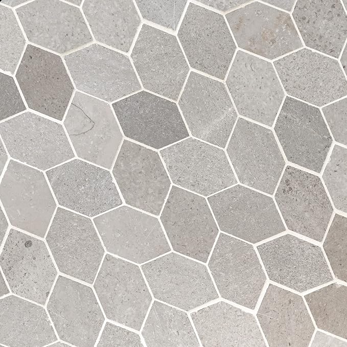 MSI Lilly Pad 11.15 in. x 12.60 in. x 10mm Honed Limestone Tile for Kitchen Backsplash, Floor Tile, Wall Tile for Bathroom, Shower Wall Tile, Mesh Mounted Mosaic Tile