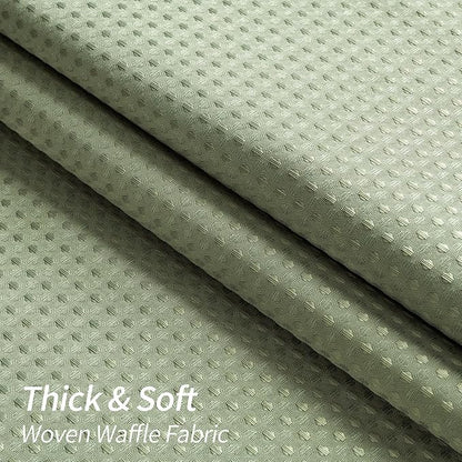 MitoVilla Waffle Shower Curtain 72 x 78, Sage Green Fabric Long Set, Modern Farmhouse for Bathroom Decor, Luxury Hotel Cloth 78 Inch Long