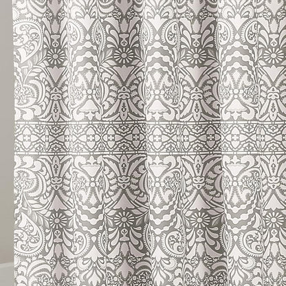 Lush Decor Boho Medallion Shower Curtain Single 72" W x 72" L Gray - Boho Shower Curtains for Bathroom Decor - Gray Bathroom Curtain