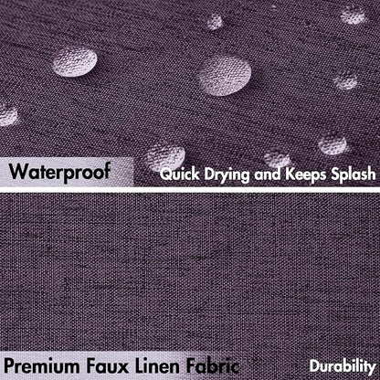 MIULEE Linen Fabric Shower Curtain Purple W72*L72 12 Metal Hooks | Modern, Heavy Duty, Curtain Set, Waterproof Thick Cloth Shower Curtains, Bathroom Bathtub, Washable