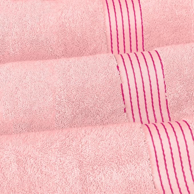 Elegant Comfort Premium Turkish Cotton 4 Pack Hand Towel Set - 16 x 28 inch, Luxurious Hotel Spa Quality 100% Turkish Cotton 4PC Hand Towel Set - Highly Absorbent - Soft Bathroom Towels, Dusty Rose