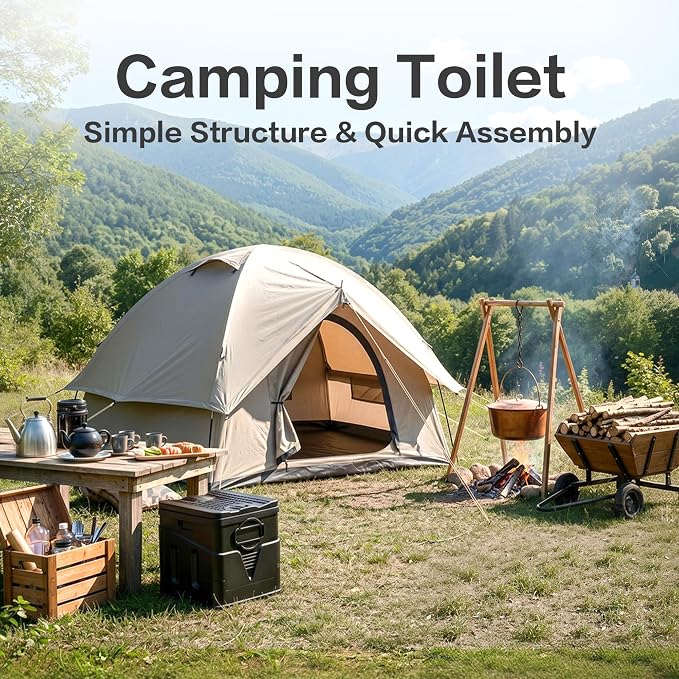 Portable Toilet,Camping Toilet Have Small Foldable Size. It is Compact Portable Toilet for Adults and Children. Suitable for Cars, Hiking, Beaches and Camping