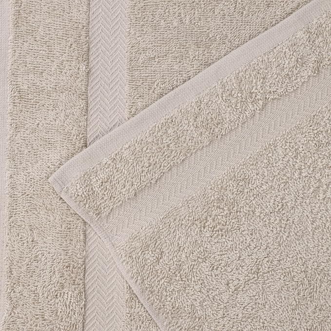 Superior 2-Piece Cotton Bath Sheet Set, Large Towels for Body, Quick Dry, Bathroom Essentials, Guest/Master Bath, Shower, Home Accessories, Apartment, Airbnb, Franklin Collection, Stone