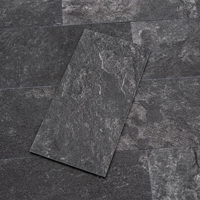 StyloVue 100 Pieces Peel and Stick Backsplash for Kitchen, 3" x 6" PVC Subway Tile 2026 Upgraded Graphite Stone Backsplash Stick on Tile Elevate Kitchen Fireplace RV
