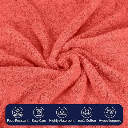 Elegant Comfort Premium Turkish Cotton 2 Pack Bath Towel Set - 27 x 54 inch, Luxurious Hotel Spa Quality 100% Turkish Cotton 2PC Bath Towel Set - Highly Absorbent - Soft Bathroom Towels, Coral
