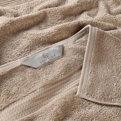 Superior Egyptian Cotton 3-Piece Towel Set, Basic Towels For Bathroom, Home Decor, Guest Bath, Shower, Apartment, Included 1 Face, 1 Hand, 1 Bath Towel, Washcloth, Quick Dry, Taupe