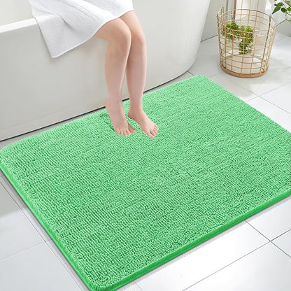 OLANLY Large Bathroom Rugs 40x32, Extra Soft Absorbent Chenille Bath Rugs | Mint Green, Quick-Drying Rubber Backing, Machine Washable Bath Mat for Bathroom Floor, Tub and Shower, Home Decor Accessories