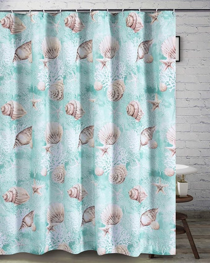 Greenland Home Fashions Fabric Sensations Shower Curtain, Stylish Bathroom Decor, Machine Washable, 72 inches x 72 inches, Ocean
