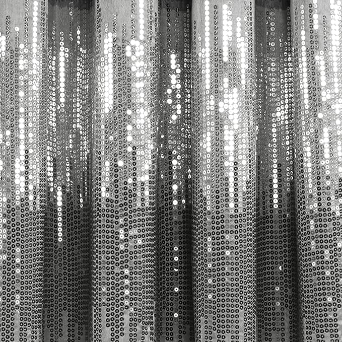 Lush Decor Night Sky 100% Blackout Window Curtain Panel Single 42"W x 84"L, Black & White - Blackout Curtains For Bedroom - Sequin Curtains - Glam Decor