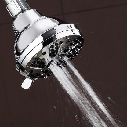 AquaDance Chrome Finish 6-Setting Shower Head for Maximum Power. Enjoy 1.8 GPM Spiral High Performance Luxury Even Under Low Water Pressure