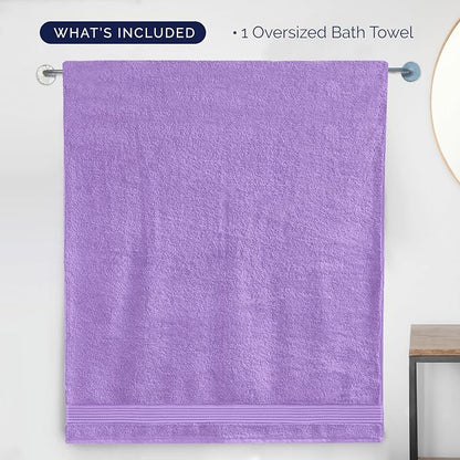 Elegant Comfort Premium Super Soft Highly Absorbent 1 Piece Oversized Bath Sheet - 40" x 80" inch, Luxurious Hotel Spa Quality 100% Turkish Cotton Extra Large Bath Towels for Adults, Lilac
